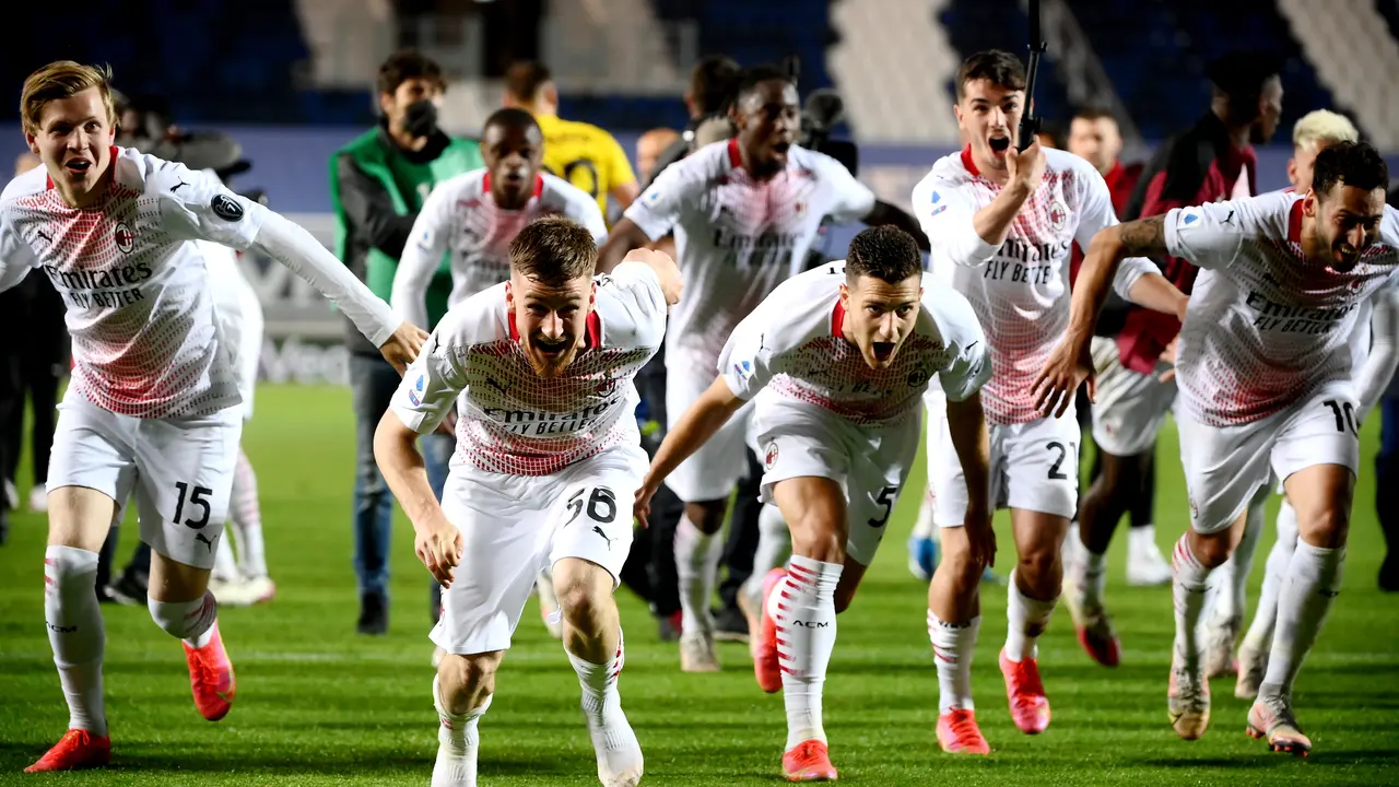 Kegembiraan Pemain AC Milan Rebut Tiket Liga Champions