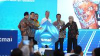 Menteri Perindustrian (Menperin) Agus Gumiwang Kartasasmita dalam peresmian pabrik panel surya terintegrasi pertama dan terbesar di Indonesia, PT Trina Mas Agra Indonesia (TMAI) di Kawasan Industri&nbsp;Kendal&nbsp;(19/6/2025). (Dok Sinar Mas)