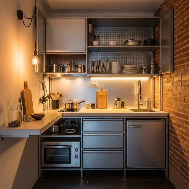 6 Desain Dapur Kombinasi Baja Ringan dan Aluminium yang Tahan Karat, Hunian Fungsiona