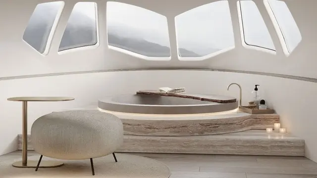 Interior Kamar Mandi dalam Private Jet Villa
