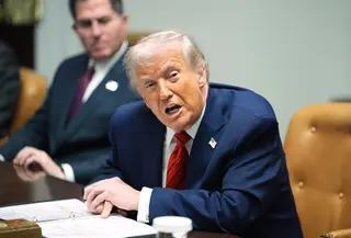 Presiden Amerika Serikat Donald Trump saat berada di Roosevelt Room, Gedung Putih, Rabu (10/12/2025). (Dok. AP/Evan Vucci)