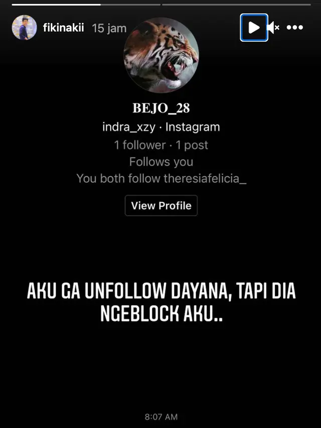 Unggahan Fiki Naki. (Foto: Instagram @fikinakii)