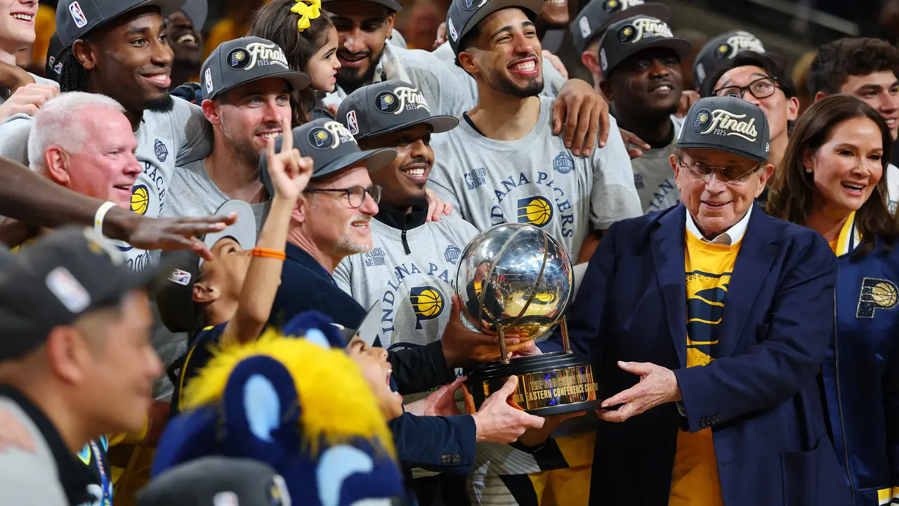 Selebrasi Pacers usai lolos ke NBA Finals 2025