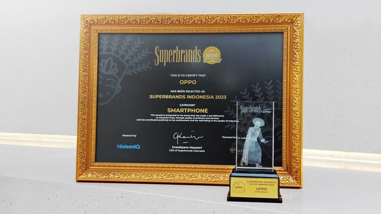 Oppo Indonesia menerima penghargaan Superbrands Indonesia untuk keempat kalinya pada tahun ini (Oppo Indonesia)