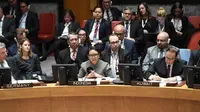 Menteri Luar Negeri RI Retno Marsudi (tengah) dalam Debat Terbuka Dewan Keamanan PBB (DK PBB) mengenai Situasi di Timur Tengah, di New York, 22 Januari 2019 (kredit Kemlu RI)