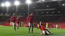 Manchester United memiliki rekor kandang yang sama dengan West Ham United. Pasukan Ralf Rangnick berhasil meraih 27 poin dari 15 laga di Old Trafford. Catatan ini sebenarnya tidak terlalu bagus untuk klub sekelas Setan Merah. (AFP/Paul Ellis)