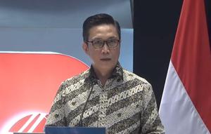 Direktur Pengembangan Bursa Efek Indonesia (BEI), Jeffrey Hendrik, dalam acara Investasi Berkelanjutan di dalam Ekosistem Bisnis Global, di Main Hall BEI, Senin (17/2/2025). (Liputan6.com/Gagas)