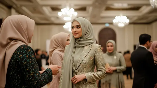 Warna Gamis Blazer Brokat Modis untuk Wanita 50 Tahun