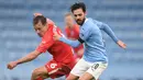 5. Bernardo Silva (Manchester City) - Penyerang kanan asal Portugal ini menjadi tumpuan dan motor serangan Manchester City di sektor kanan. Kemapuannya dalam melakukan serangan menjadikan dirinya sebagai motor serangan Manchester City. (AFP/Oli Scarff)