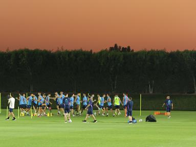 Timnas Argentina menggelar sesi latihan jelang laga perempat final Piala Dunia 2022 Qatar, Selasa (06/12/2022).  (Bola.com/Ade Yusuf Satria)