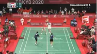 Aksi Hary Susanto/Leani Ratri di final badminton ganda campuran lawan Prancis di Paralimpiade Tokyo (screenshot vidio)