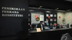 Suasana tempat pendaftaran sengketa pilpres tampak masih sepi di Gedung MK, Jakarta, Rabu (23/7) (Liputan6.com/Andrian M Tunay)