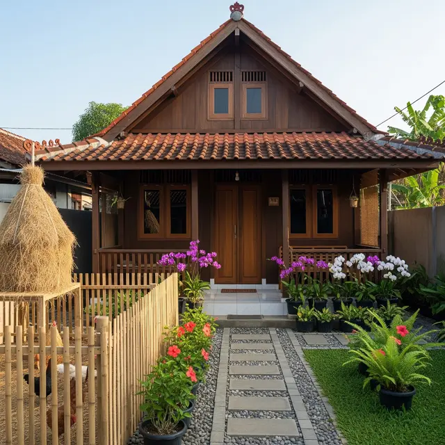 9 Desain Halaman Rumah Desa Dekat Ternak Tetap Estetik