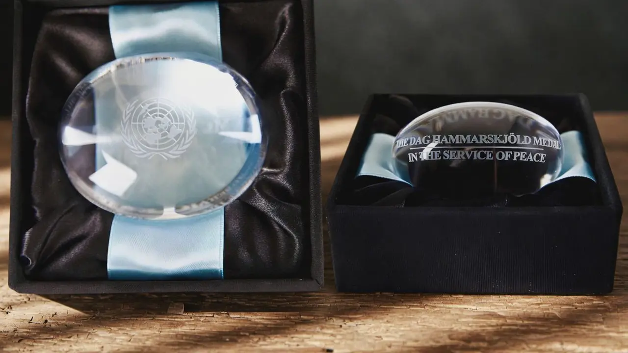 Medal Dag Hammarskjöld, penghargaan tertinggi yang diberikan oleh Perserikatan Bangsa-Bangsa kepada personel militer, polisi, dan sipil yang kehilangan nyawa saat bertugas dalam operasi penjaga perdamaian PBB.