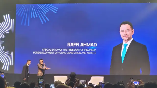 Utusan Khusus Presiden untuk Pembinaan Generasi Muda dan Pekerja Seni Raffi Ahmad. (Liputan6.com/Drey)