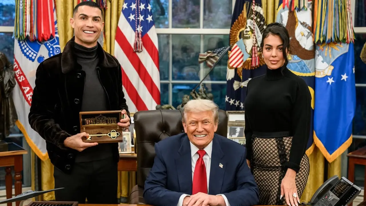 Georgina Rodriguez bersama Ronaldo saat Berkunjung ke Donald Trump di Gedung Putih
