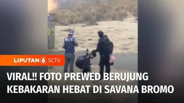 VIDEO: Viral! Berawal dari Foto Prewedding Berujung Kebakaran di Bukit Savana Bromo