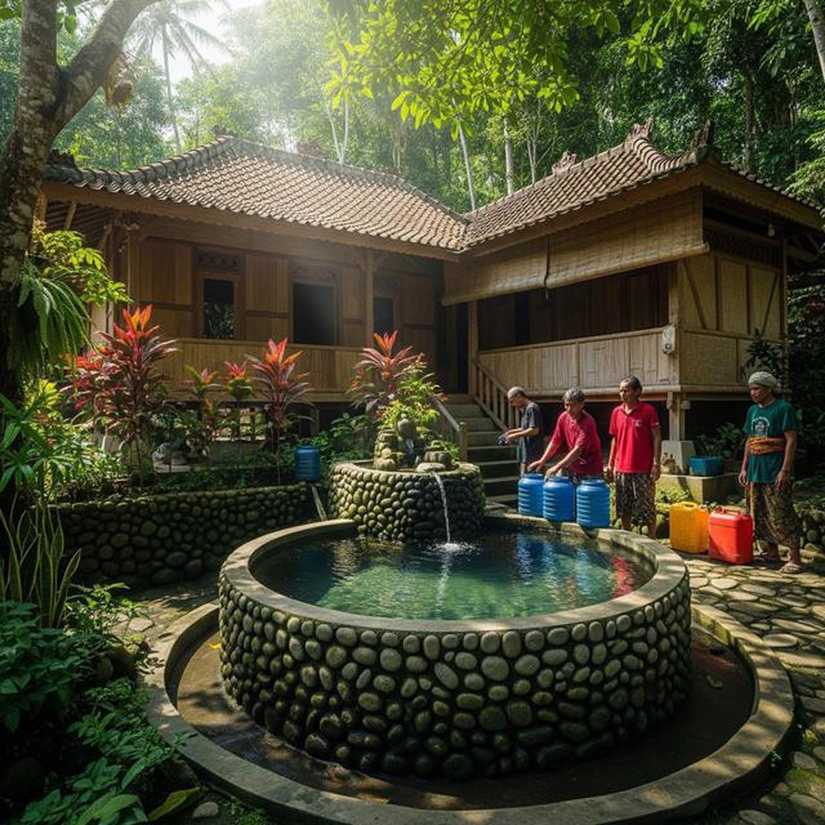 7 Model Rumah di Desa dengan Sistem Air Gravitasi Tanpa Pompa