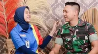 Potret prewedding pasangan TNI AD dan karyawan minimarket yang curi perhatian. (Sumber: Instagram/@para_pejuang_ldr)