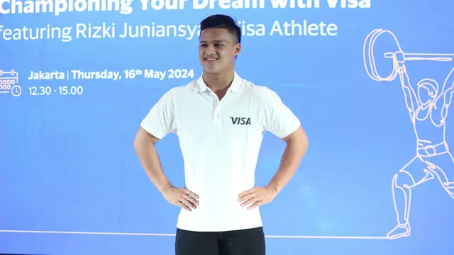 Foto: Lifter Rizki Juniansyah Terpilih Jadi Bagian Tim Visa yang Beri Dukungan 117 Atlet Dunia di Olimpiade Paris 2024