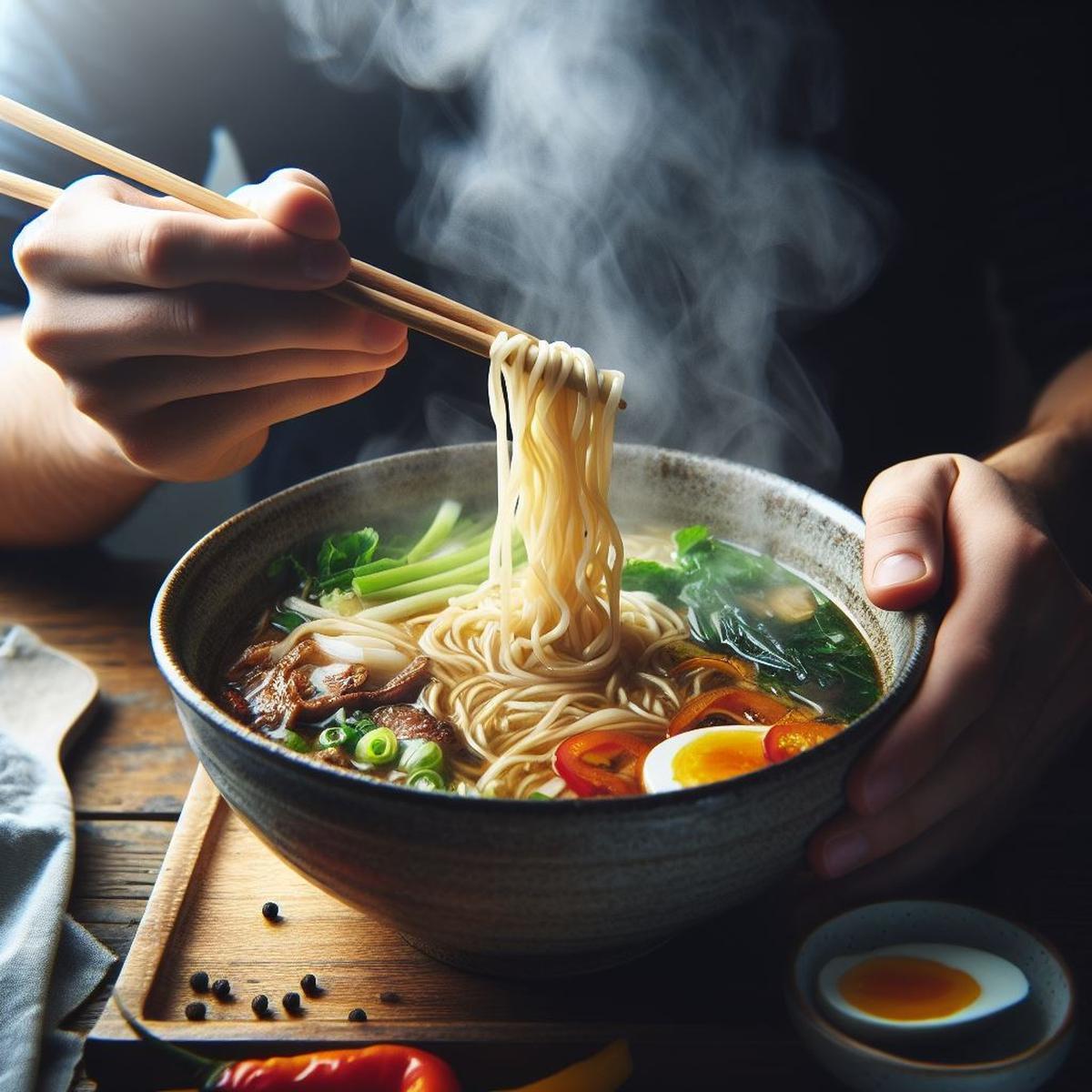 Ilustrasi Makan Mie
