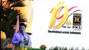Presiden PKS Sohibul Iman menyampaikan pidato pada acara puncak perayaan Milad ke 19 PKS di Jakarta, Minggu (30/4). Sejumlah tokoh hadir di acara peringatan puncak Milad ke-19 Partai Keadilan Sejahtera tersebut. (Liputan6.com/Herman Zakharia)