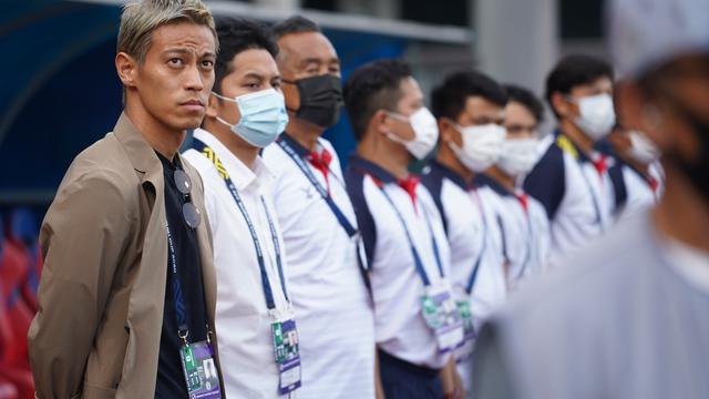 Manajer Timnas Kamboja, Keisuke Honda di Piala AFF 2020.