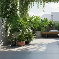 7 Desain Teras Sederhana dengan Lantai Keramik Dingin yang Cocok untuk Iklim Panas, Nyaman dan Tetap Estetis (Foto: Gemini AI)