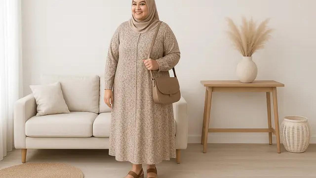 7 Inspirasi Model Gamis Motif Kecil Terbaru untuk Ibu Ibu Gemuk, Terlihat Langsing dan Elegan di 2025