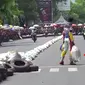 Pertikaian pembalap Road Race Seri V Kejurda Jatim yang digelar di Bondowoso, Jawa Timur. (Istimewa)