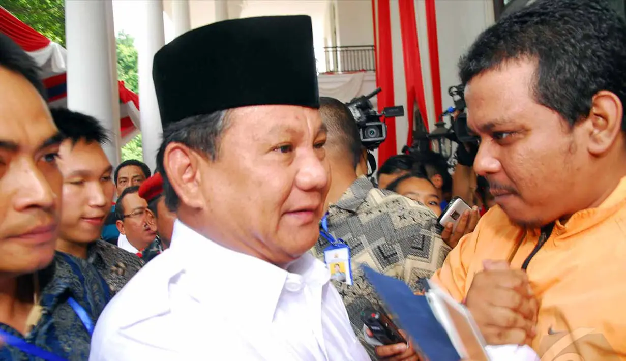 Calon presiden Prabowo Subianto menerima dukungan dari tiga organisasi kemasyarakatan (Liputan6.com/Miftahul Hayat).