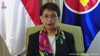 Menlu Retno dalam keterangan pers usai pertemuan KTT ASEAN di Phnom Penh, Kamboja lewat channel Youtube Sekretariat Presiden pada Sabtu (12/11/2022).