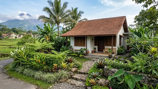Model Rumah Desa Sederhana tanpa Pagar tetapi Tetap Privat