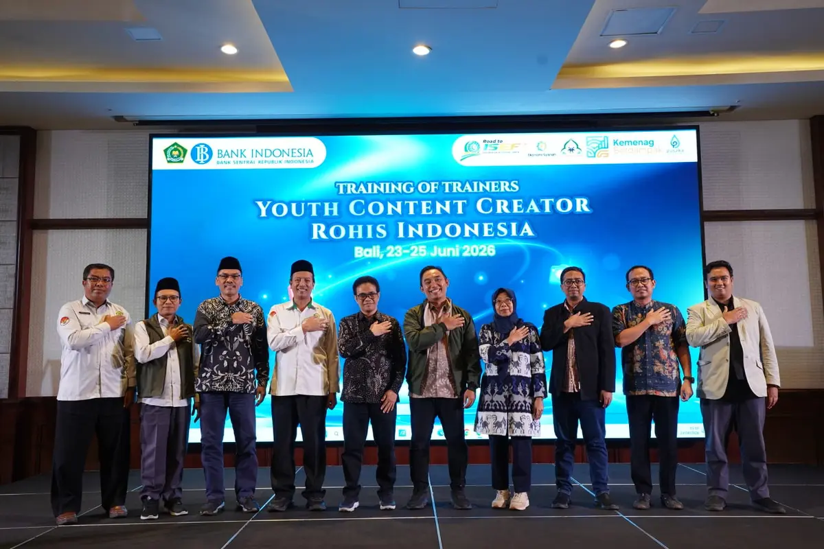 Kementerian Agama bekerja sama dengan Bank Indonesia menggelar kegiatan Training of Trainer (ToT) Youth Content Creator Rohis Indonesia yang digelar di Badung, Bali, 23–25 Juni 2026 (Istimewa)