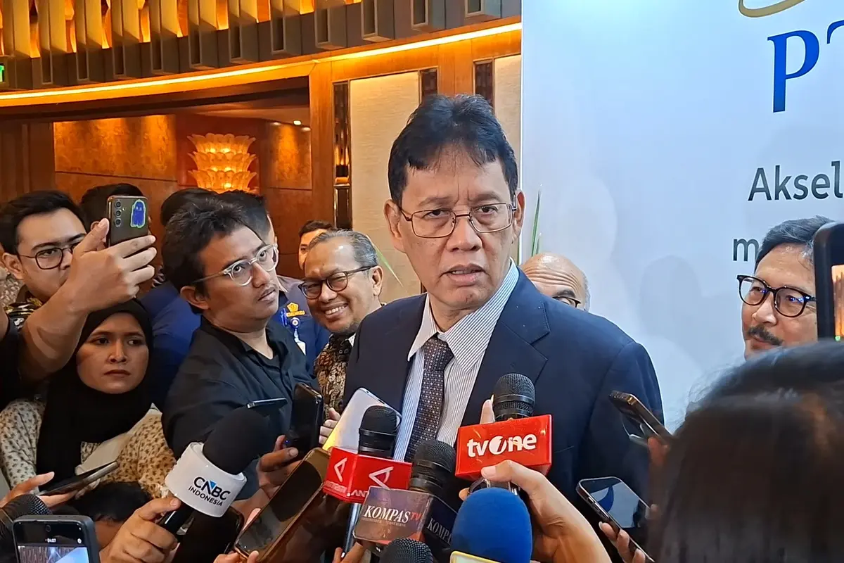 Menteri Keuangan Purbaya Yudhi Sadewa di Hotel Ayana Midplaza, Jakarta, Rabu (22/4/2026). Purbaya menjelaskan mengenai pajak jalan tol.  (Liputan6.com/Arief)