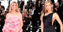 Supermodel Heidi Klum ini langsung menjadi sorotan setelah muncul dengan gaun couture dari Elie Saab yang memiliki ekor panjang dramatis, jelas bertentangan dengan larangan busana voluminous. [@heidiklum].
