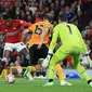 Manchester United harus bekerja keras menundukkan Wolverhampton. (Lindsey Parnaby / AFP)