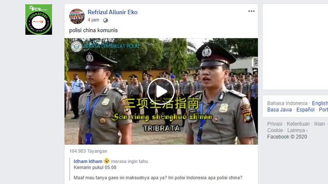 Cek Fakta Ini Bukan Video Polisi China Pakai Seragam Polri Cek Fakta Liputan6 Com