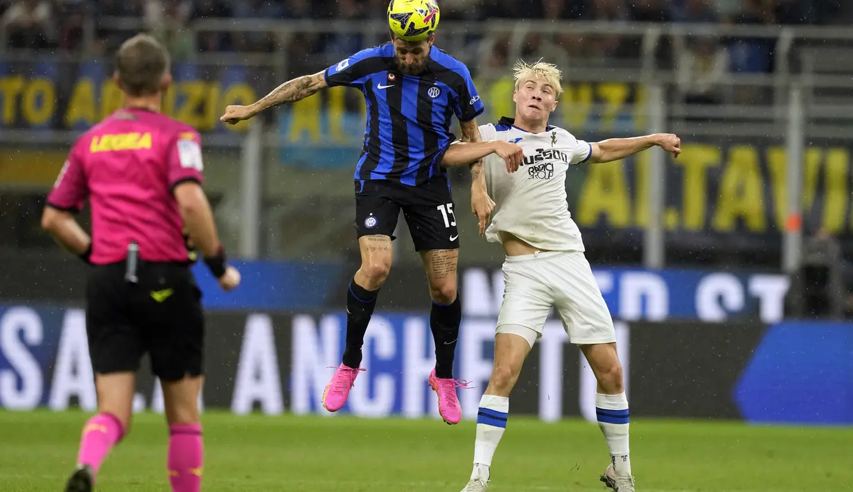 Pada pekan pekan penutup Serie A musim ini (4/6/2023), Inter akan menghadapi tuan rumah Torino. Setelah itu, Inter akan bertarung dengan Manchester City di final Liga Champions (11/06/2023). (AP Photo/Antonio Calanni)