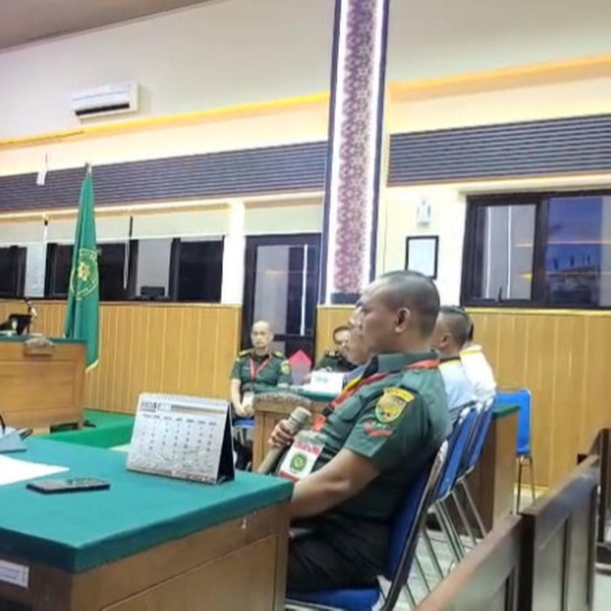 sidang prajurit tni tembak anggota polisi buntut penggerebekan sabung ayam