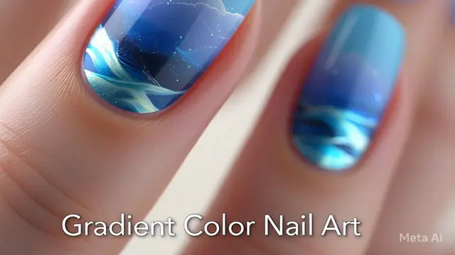 Gradient Color Nail Art/Meta AI