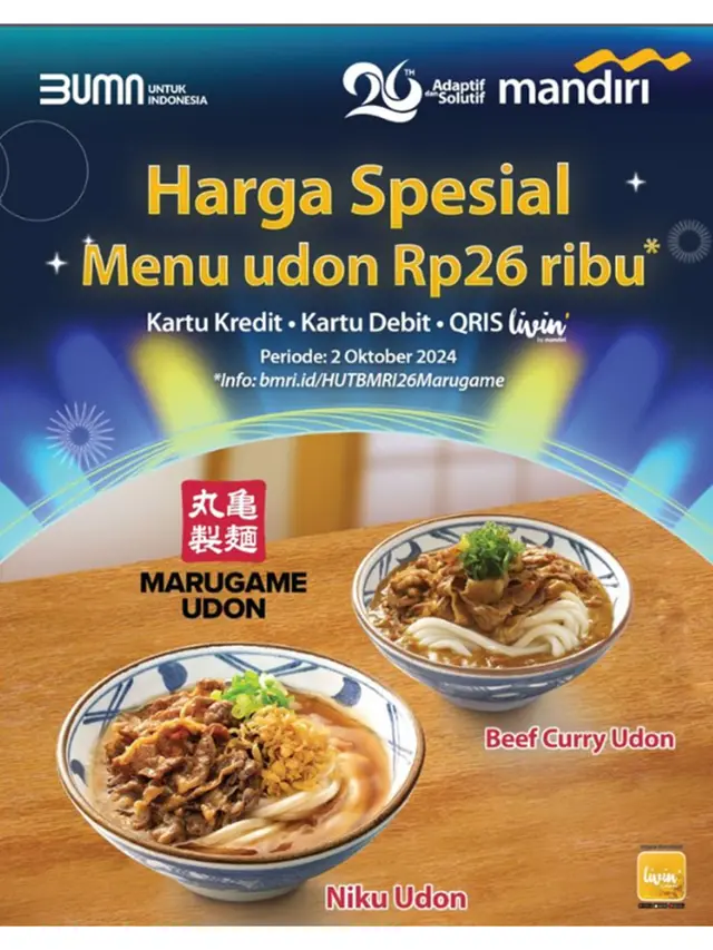 Harga Spesial Menu Udon Rp 26 Ribu