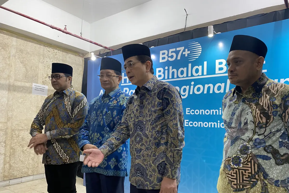 Chairman B57+ Asia Pasifik Arsjad Rasjid  saat Halalbihalal B57+ di Masjid Istiqlal, Rabu (22/4/2026). (Foto: Liputan6.com/Immanuel Christian)
