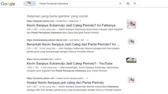 Gambar Tangkapan Layar Penelusuran Foto Menggunakan Google Images.