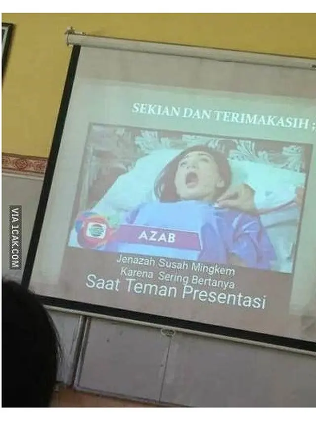 Potret Gambar Di-slide Akhir Presentasi Kelas Ini Bikin Malas Nanya