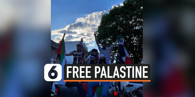 VIDEO: Bella Hadid Turun ke Jalanan Kibarkan Bendera dan Bela Palestina