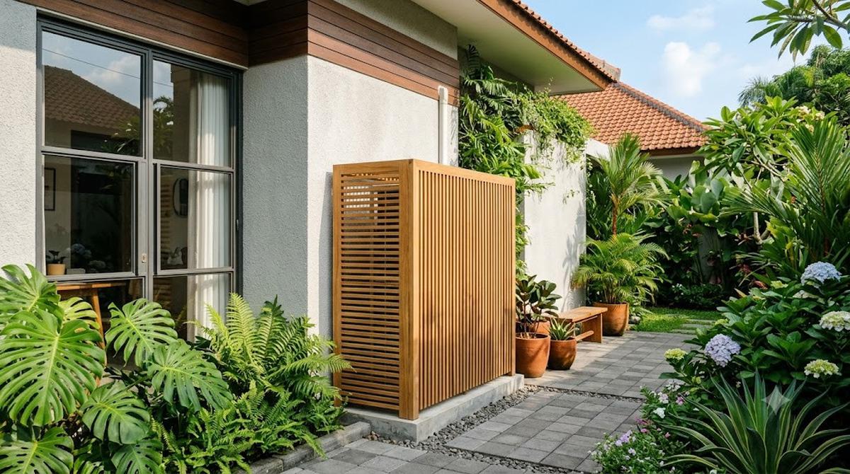 Rak Pelindung AC Outdoor yang Cantik (AI Generated)