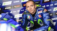 Pebalap Movistar Yamaha, Valentino Rossi, mengaku sulit melakukan comeback di MotoGP Aragon, Spanyol, pada 24 September 2017. 