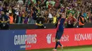 Sebelumnya, Barcelona memastikan diri merebut gelar juara Liga Spanyol 2024/2025 usai mengalahkan Espanyol 2-0 pada pekan ke-36. (MANAURE QUINTERO/AFP)