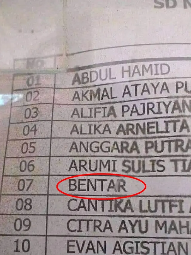 Kelewat Unik, Ini 7 Nama Orang Terlalu Simpel yang Bikin Ketawa